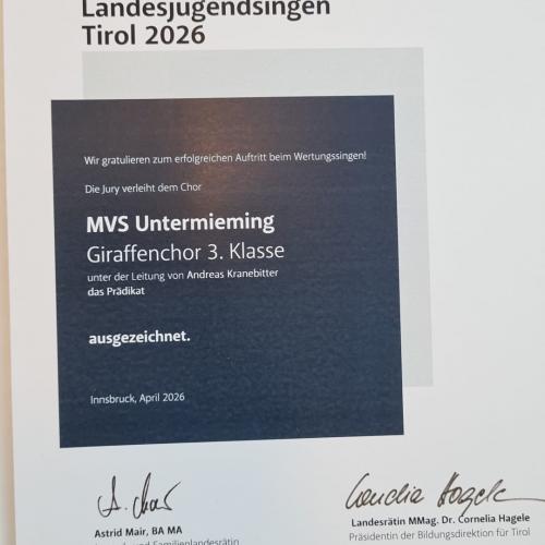 Urkunde 3. Klasse