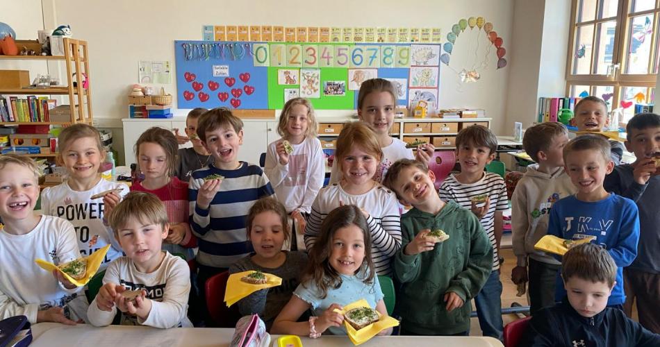 Die Kinder ließen sich das Kressebrot schmecken 